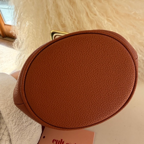 Cult Gaia Brown Leather Bag with Gold Handle - Picture 12 of 15